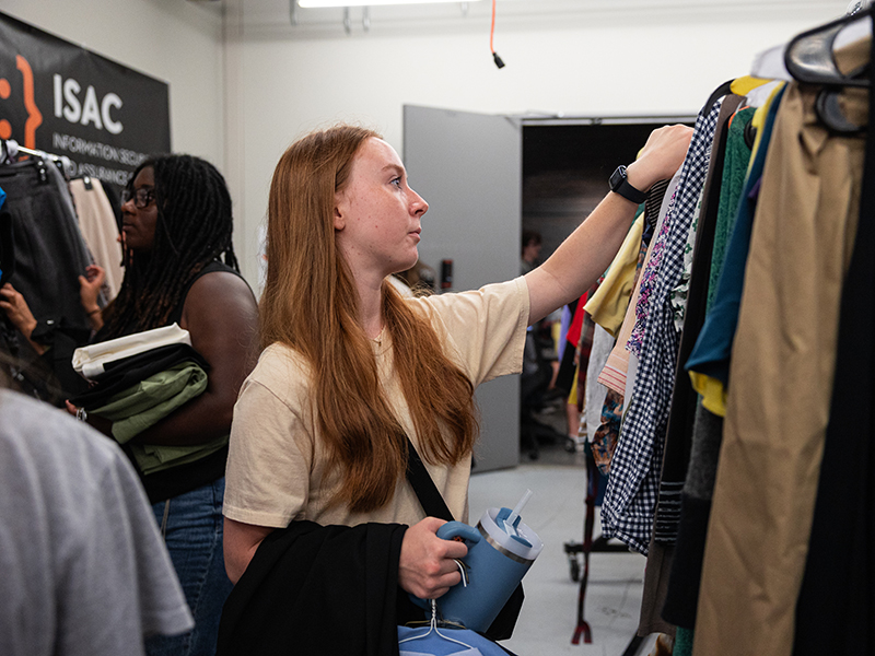 Students shop at the Career Closet.