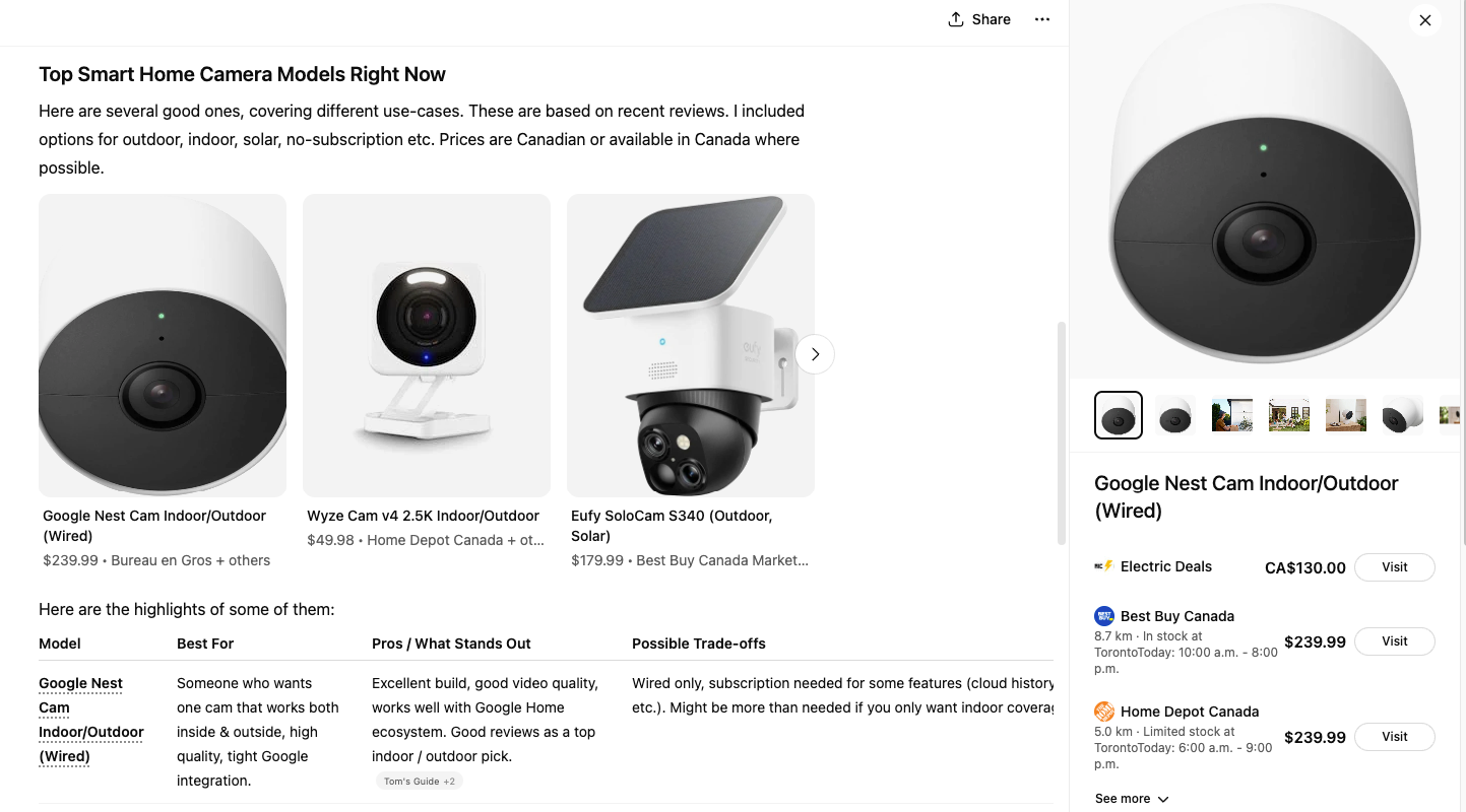 ChatGPT Top Smart Home Camera Models Right Now