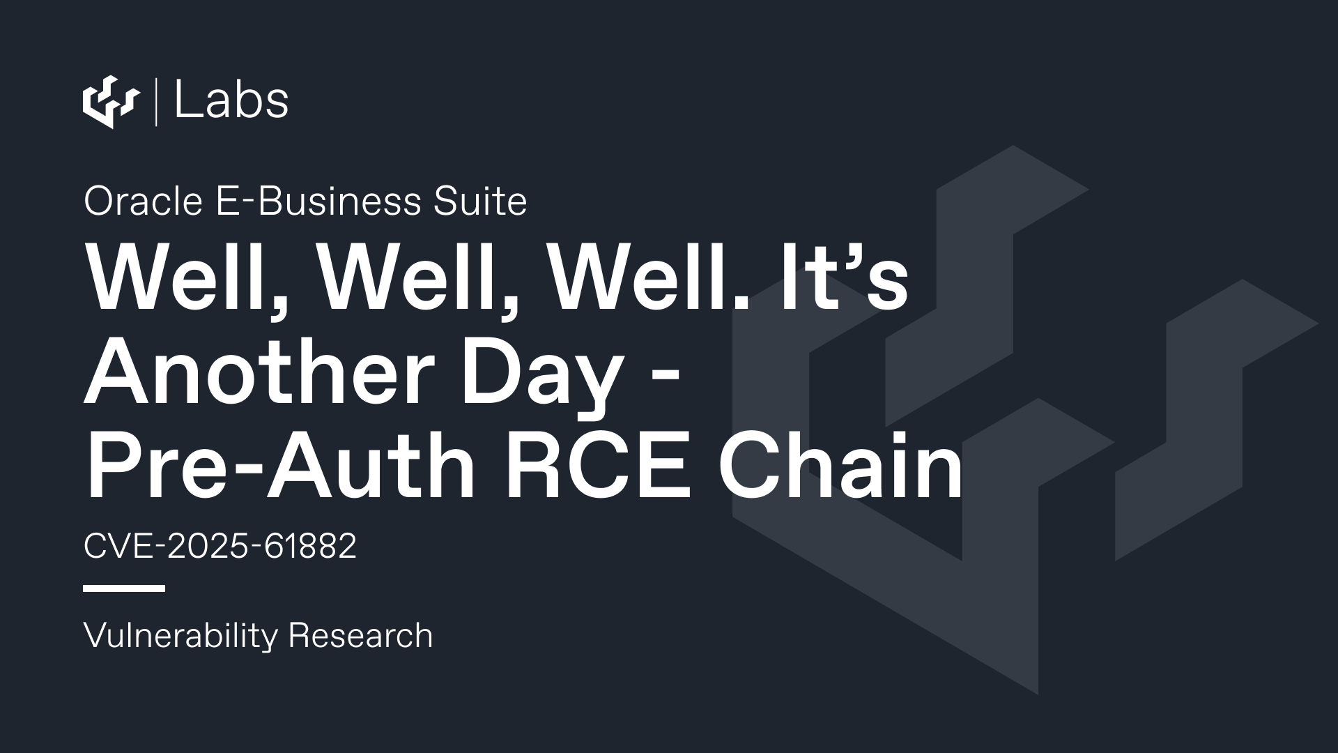 Well, Well, Well. It’s Another Day. (Oracle E-Business Suite Pre-Auth RCE Chain