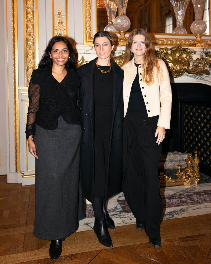 The Business of Beauty's Priya Rao, Carolina Schmollgruber, head of marketing and digital, Plaza Athenee and Hotel Le Meurice, and BoF's Alice Givide