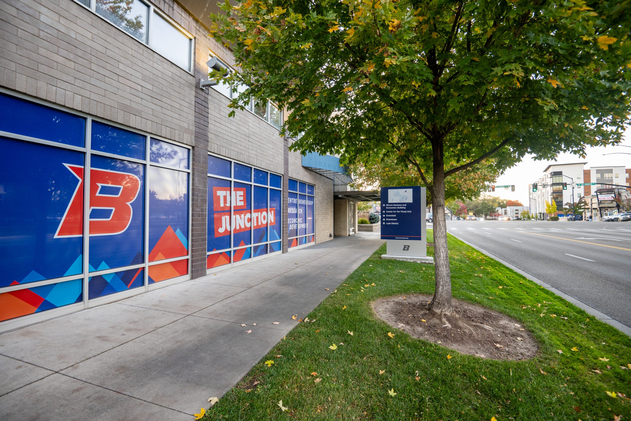 Building exterior with window wrap for The Junction
