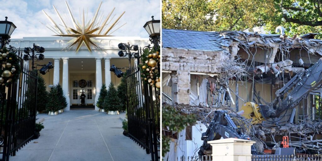Before-and-After Photos: White House East Wing Demolished for Ballroom