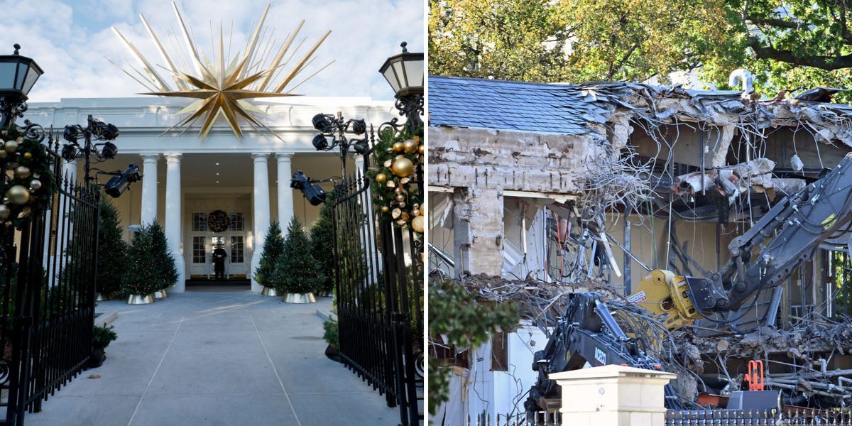 Before-and-After Photos: White House East Wing Demolished for Ballroom