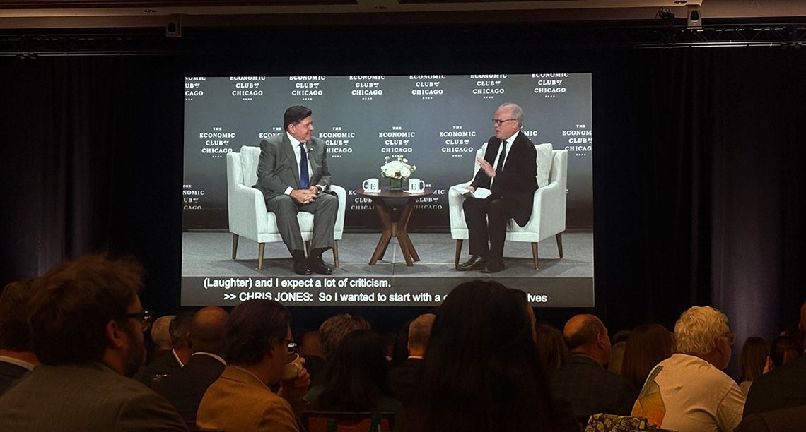 Pritzker talks city budget, Bears stadium with Chicago business and civic leaders