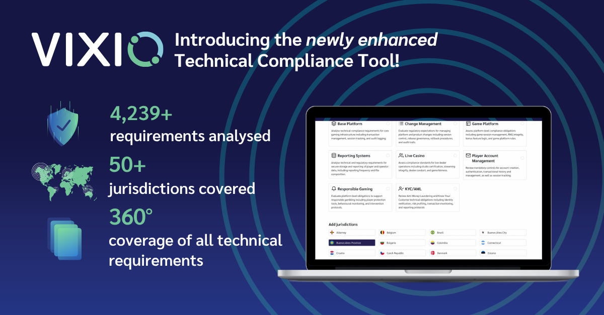 Vixio Expands Technical Compliance Tool to Support Global Market Expansion for Gambling Operators and Suppliers