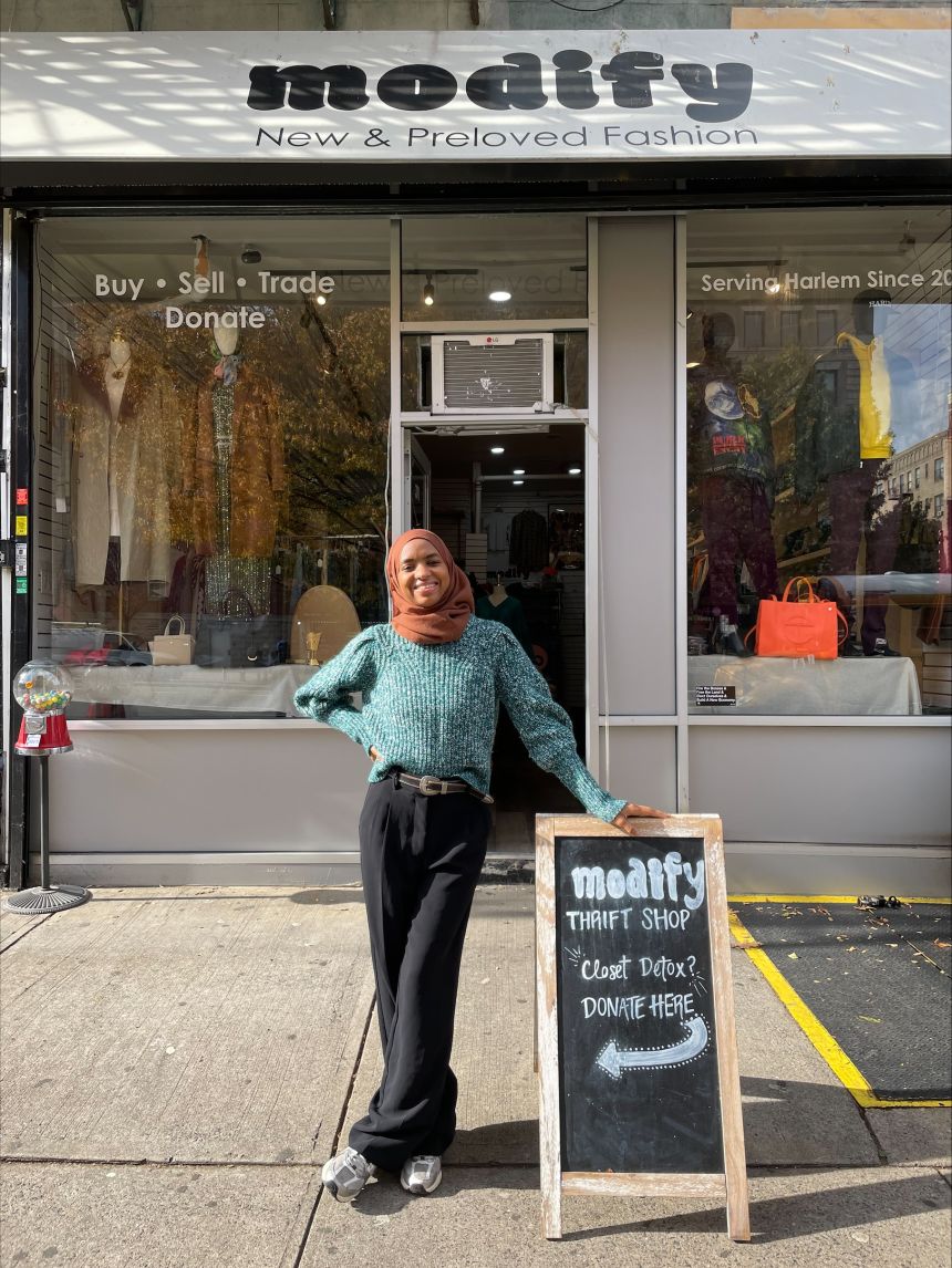 Kadjahtou Balde at Modify Thrift Store in Harlem.