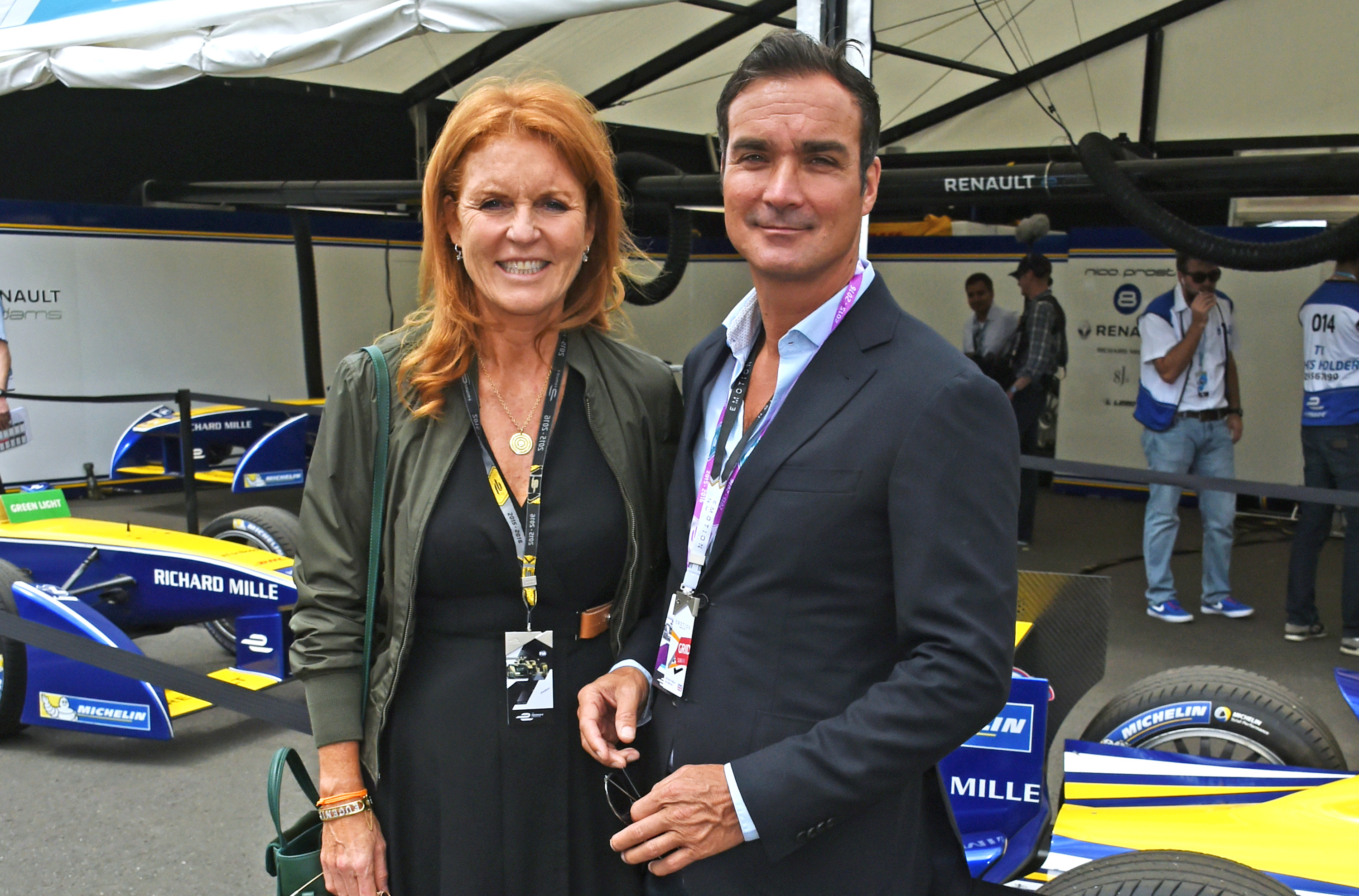 Sarah Ferguson and Manuel Fernandez attend the 2016 FIA Formula E London ePrix.