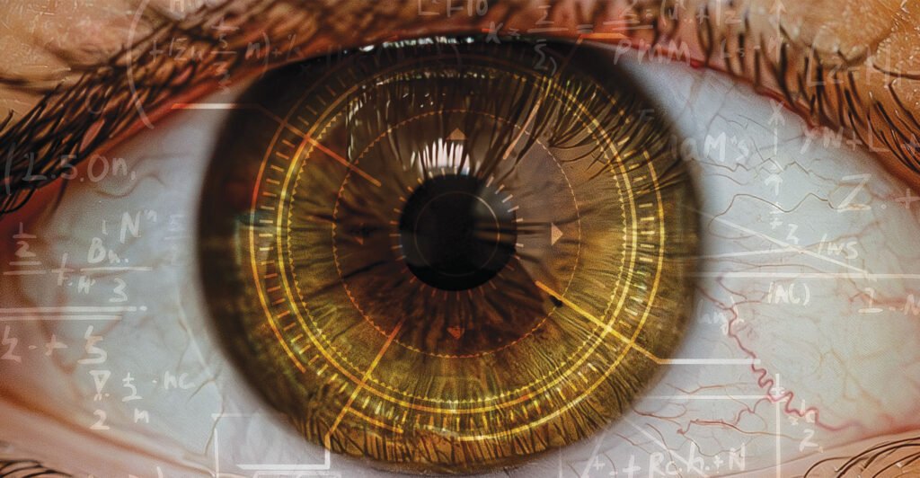 an up-close human eyeball
