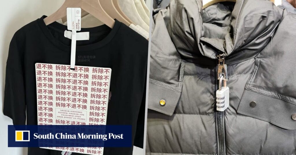 China web shops use big hang tags, combo locks on clothing to deter exploitative returns