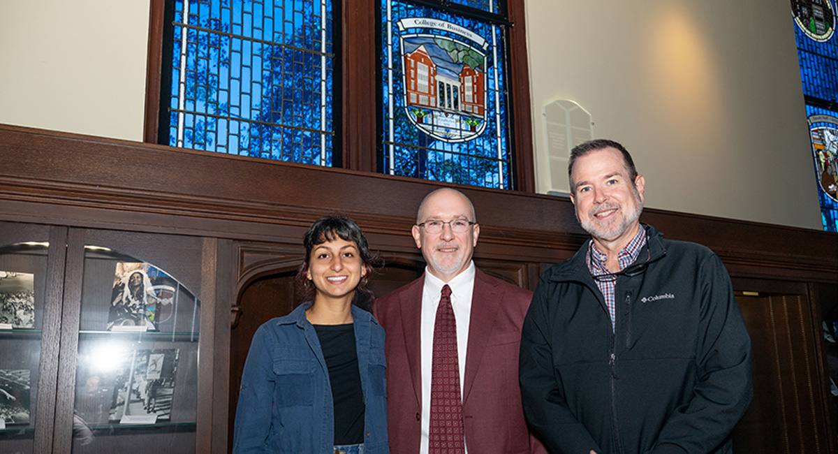 College of Business honors Legacy Hall, 75 years with unveiling of stained-glass window
