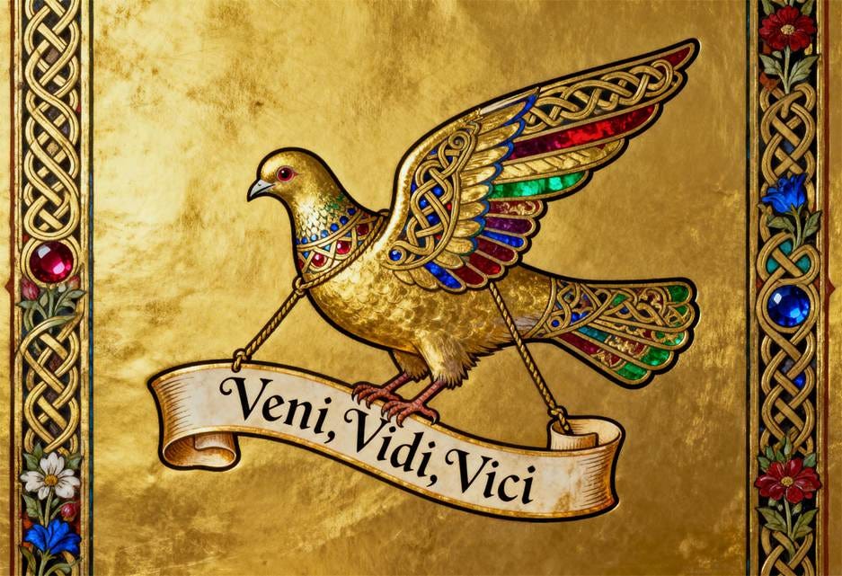 A gold bird with a banner

AI-generated content may be incorrect.