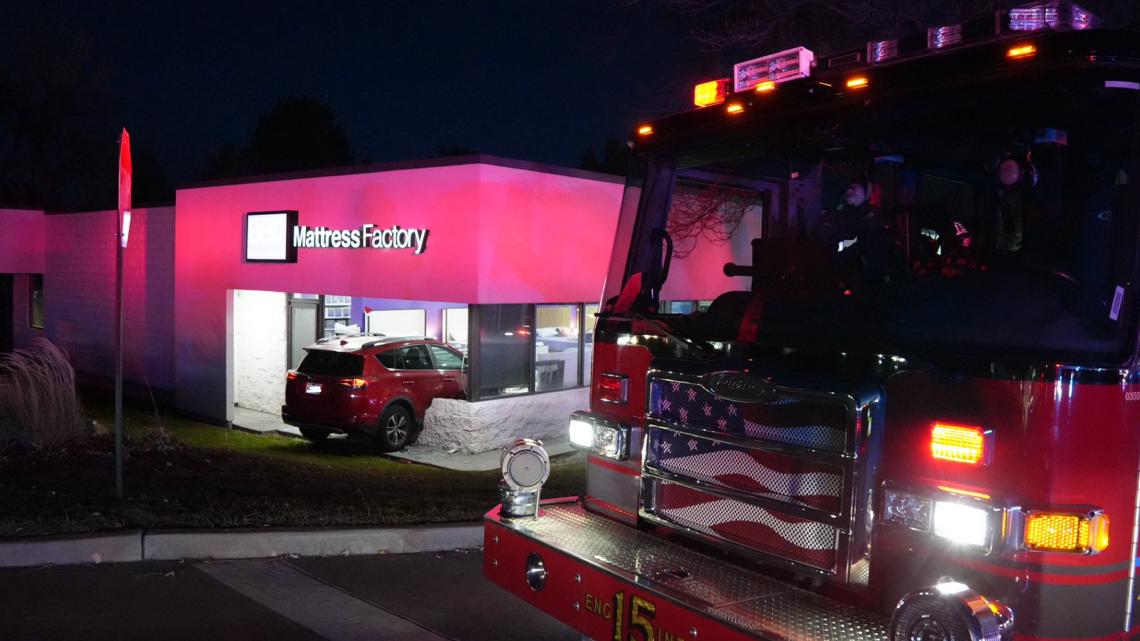 No serious injuries after car crashes into Centennial business