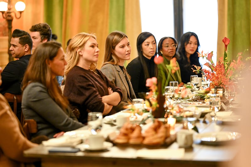 From left: Kirsten Johnson, head of prestige skincare at TikTok Shop; Caroline Phipps, senior associate at True Beauty Ventures; and Christina Tran, general manager of cosmetics at TikTok Shop. (Zach Hilty/BFA.com)