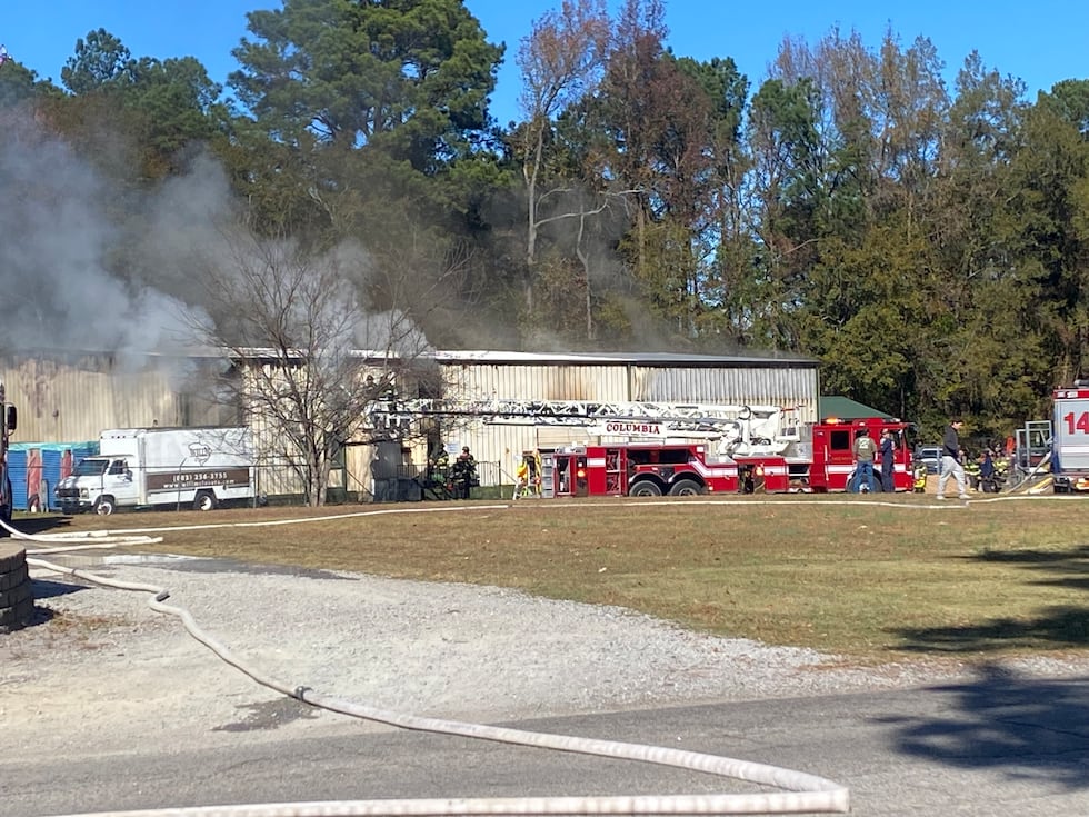 Fire crews are at the scene Thursday afternoon, fighting a fire at a Columbia-area business