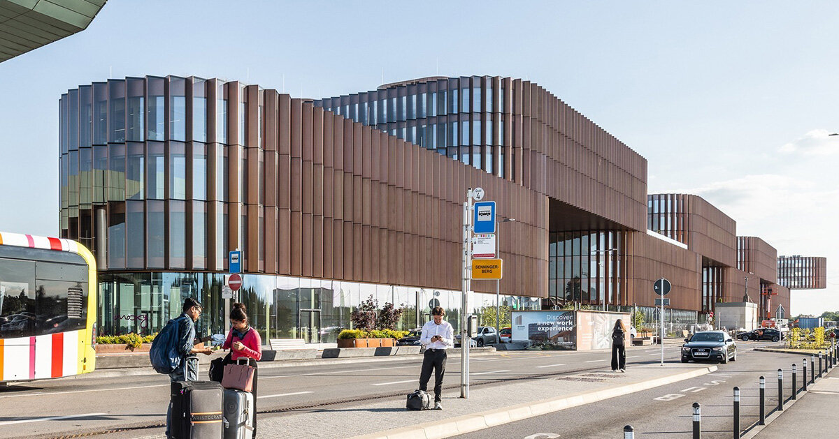 BIG's skypark business center nears completion in luxembourg
