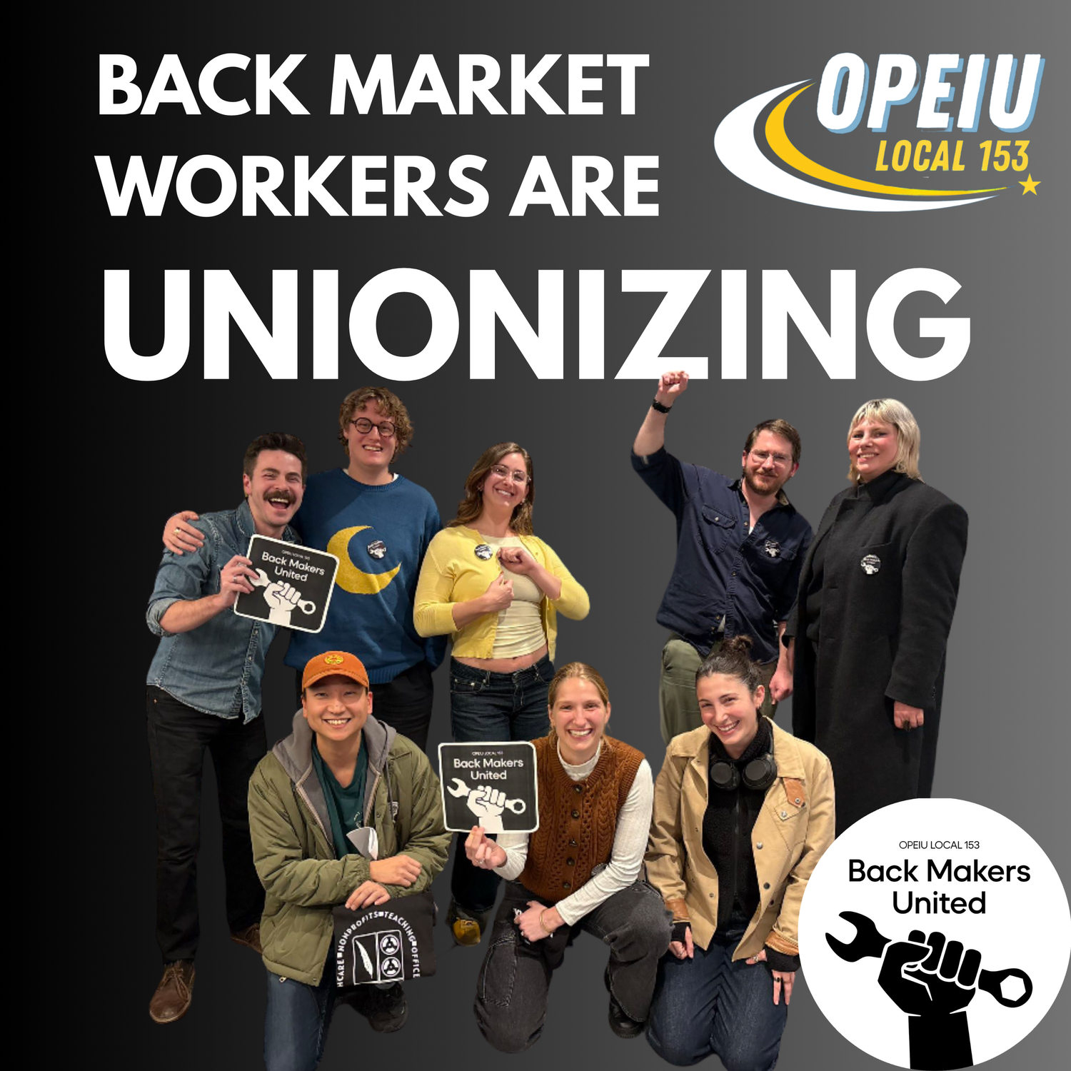 Back Market workers organize one of the first unions in e-commerce with OPEIU Local 153 — OPEIU Local 153
