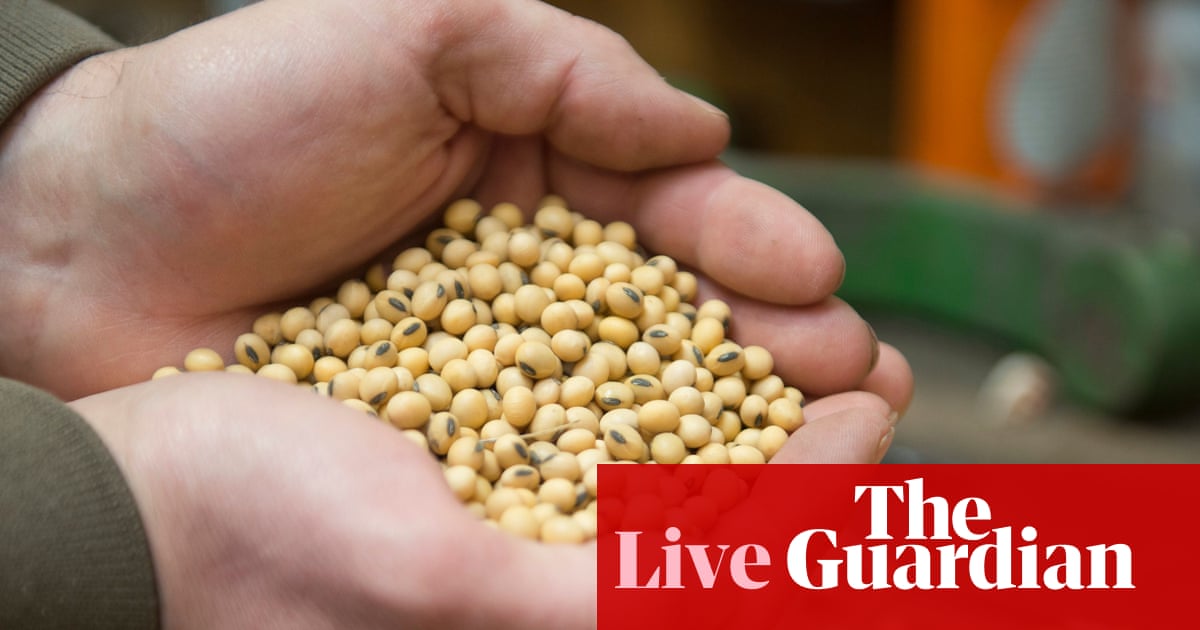 China ends tariffs on US imports including farm goods but soy bean levies remain; M&S profits hammered by cyber-attack – business live | Business