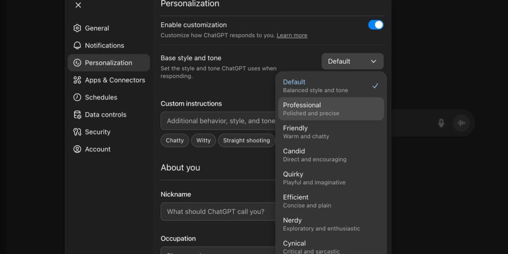 Here's How ChatGPT-5.1's New Personas Answered the Same Prompts