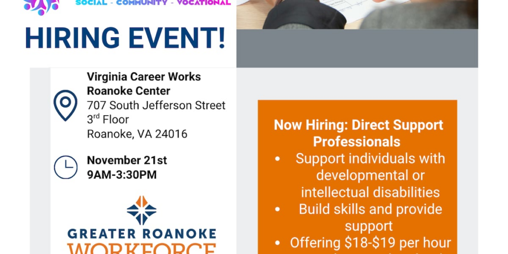 Hiring event for business expanding into the Roanoke Valley