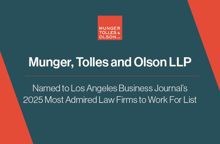 Los Angeles Business Journal’s 2025 Most Admired Law Firms to Work For List