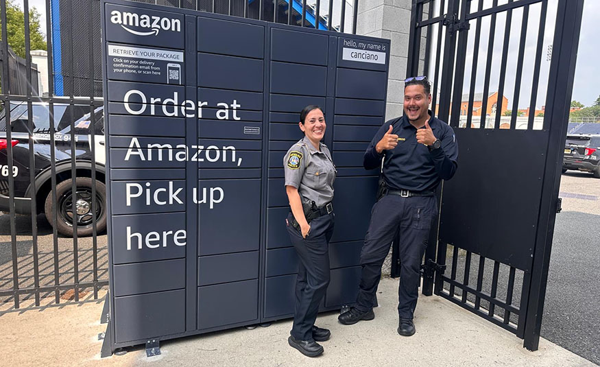 Amazon lockers were recently installed at Newark Police Precincts.