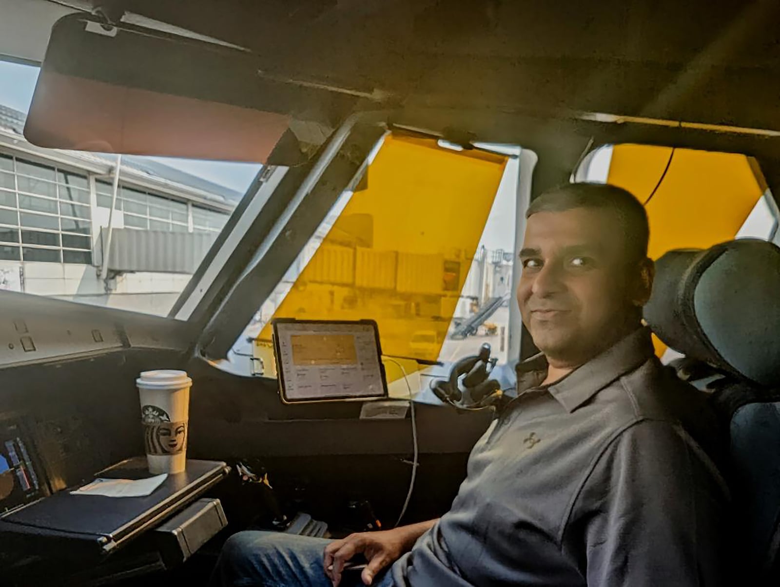 Narayan said his long term goal is to get his commercial pilots license. He is shown in February of 2023, sitting in a private plane. CONTRIBUTED