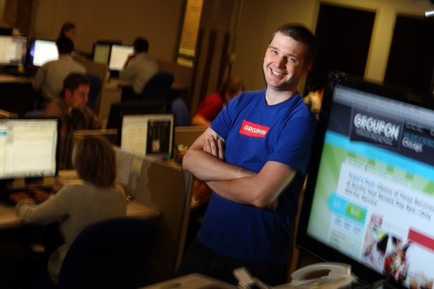 Andrew Mason, founder and then-CEO of Groupon, at his office in Chicago on July 21, 2009. (Antonio Perez/Chicago Tribune)