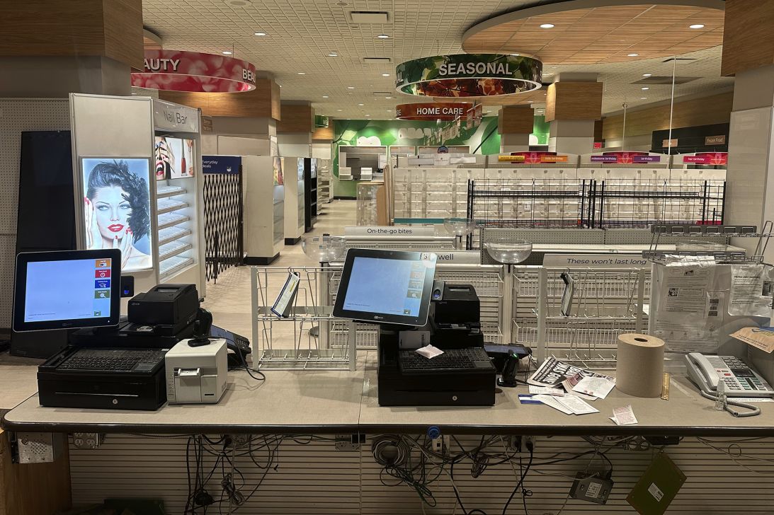 The interior of a recently closed Rite Aid store in New York.