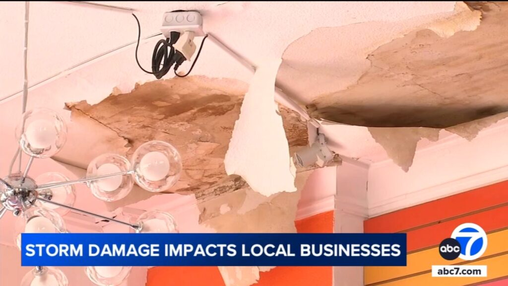 Altadena businesses impacted by Eaton Fire now dealing with storm damage