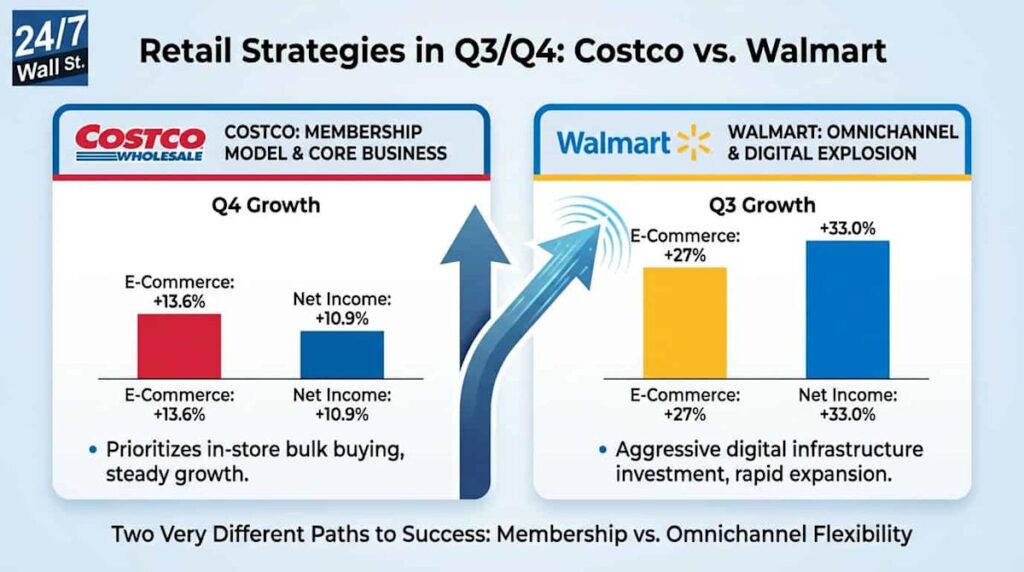 Costco Holds Steady While Walmart Bets Big on E-Commerce Transformation