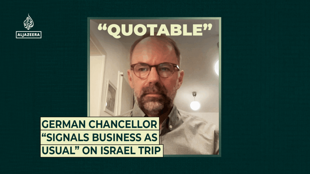 German chancellor “signals business as usual” on Israel trip | Gaza