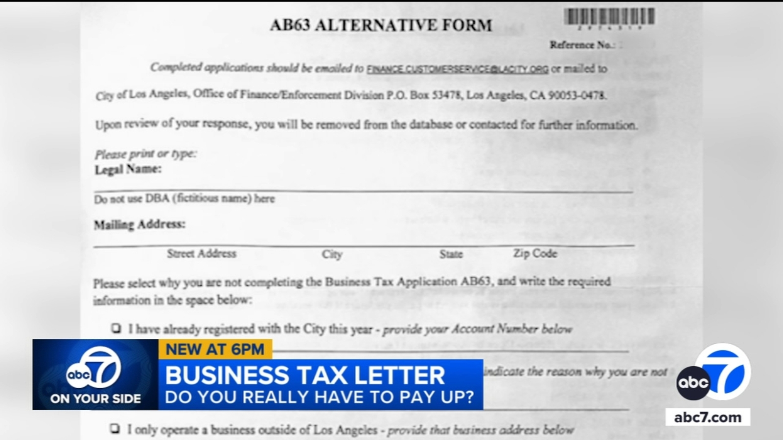 Residents confused after getting letters from City of Los Angeles saying they owe business taxes