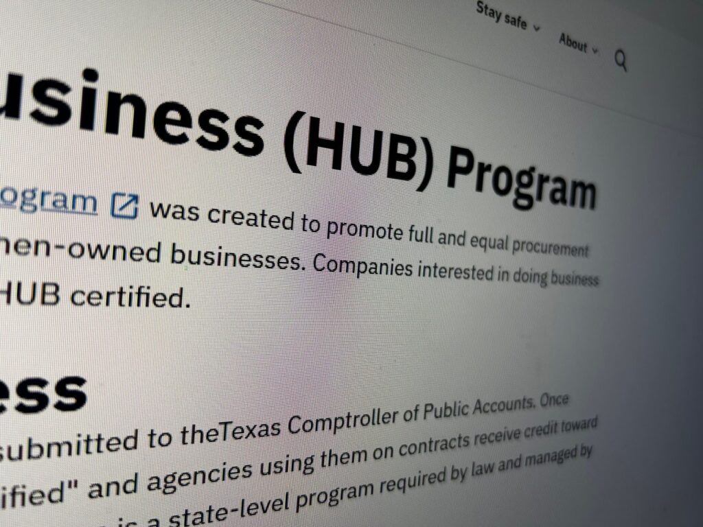 State of Texas: Minority and women-owned businesses cut from HUB program