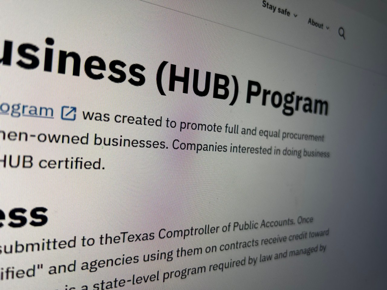 State of Texas: Minority and women-owned businesses cut from HUB program