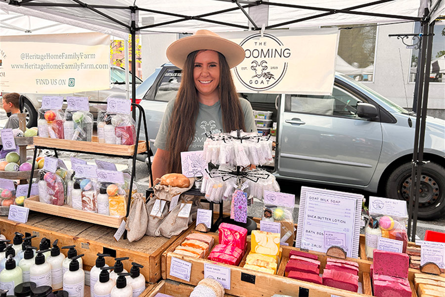 Emily Farmer, 33, of Rigby makes soap and lotion out of goat milk, which she sells at Broulim's in Rigby and at the Idaho Falls Farmer's Market. | Rett Nelson, EastIdahoNews.com
