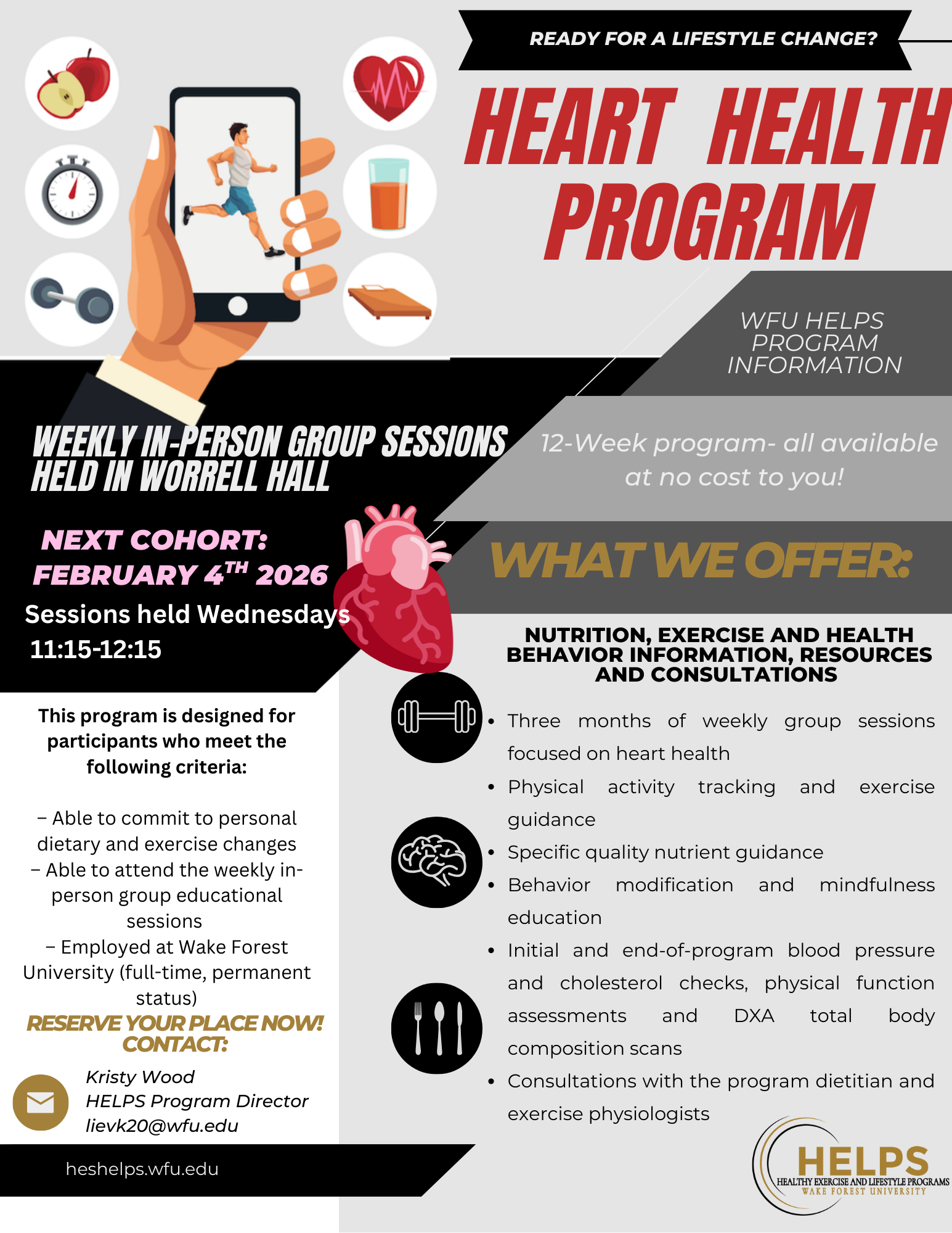 Healthy Exercise and Lifestyle ProgramS (HELPS) now accepting applications