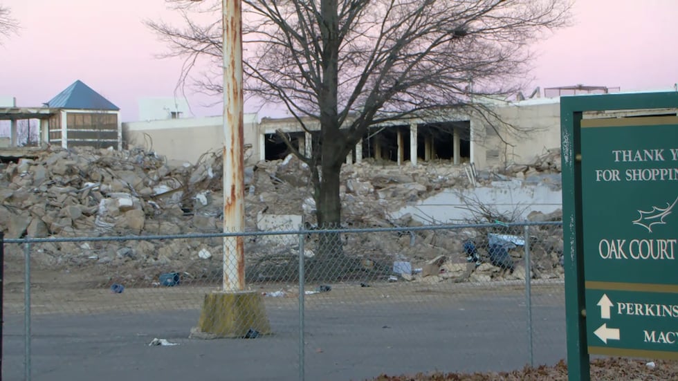 The demolition of the Macy’s at Oak Court Mall began in 2025. Plans to tear down the entire...
