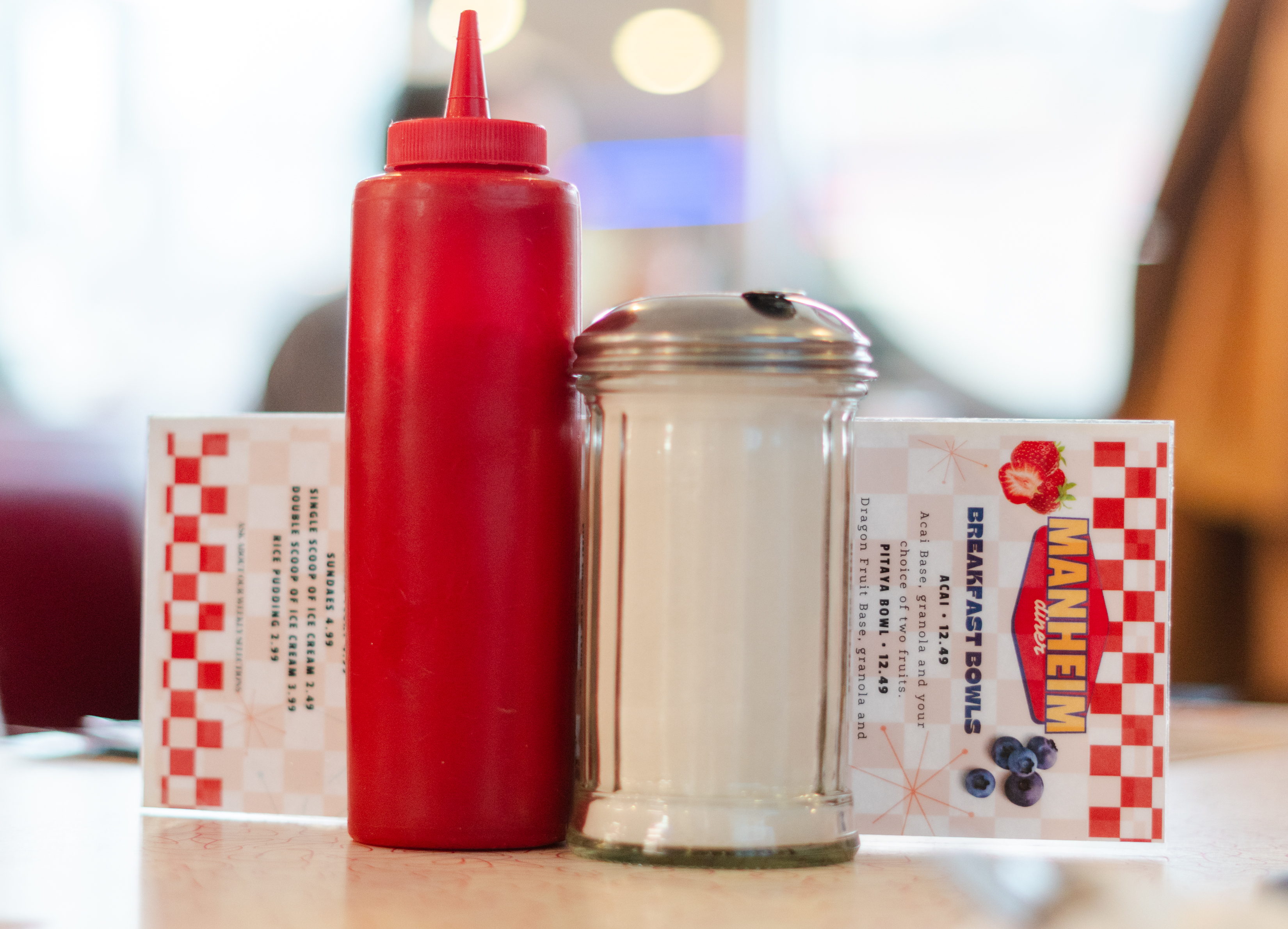 The table setup at the Manheim Diner in North Manheim...
