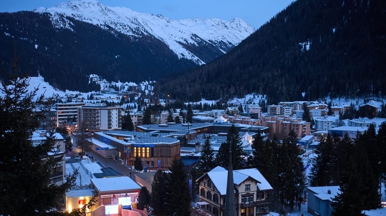 The windows of the Congress Center, center top, where the...