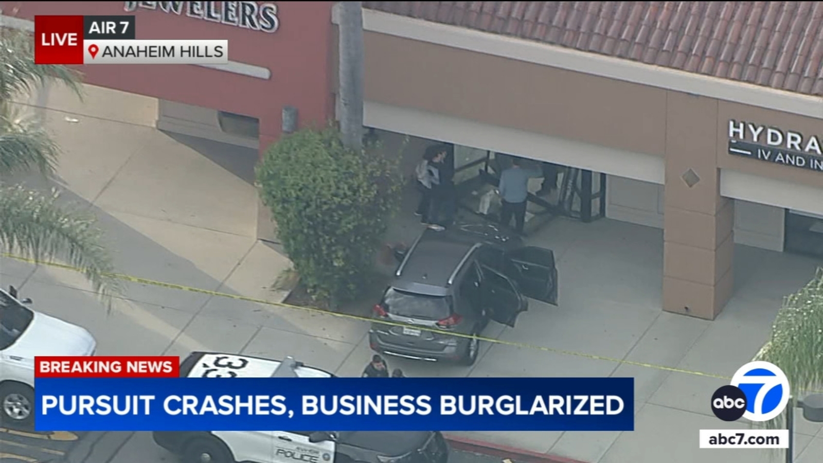 Police chase ends in multiple crashes after business burglarized in Orange County, authorities say