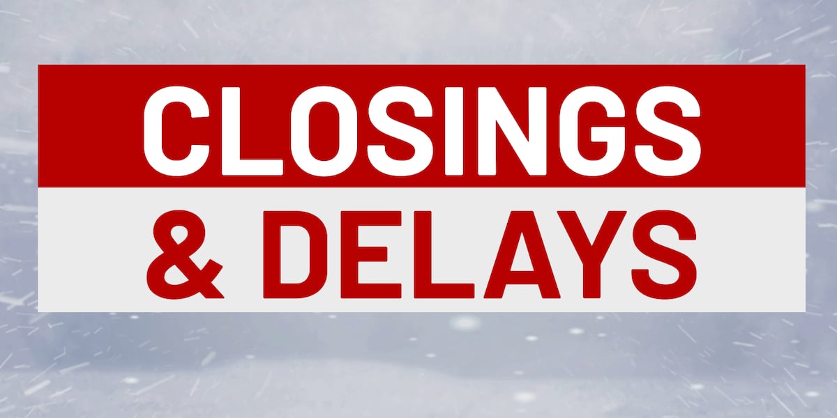 business, municipality closings for Monday