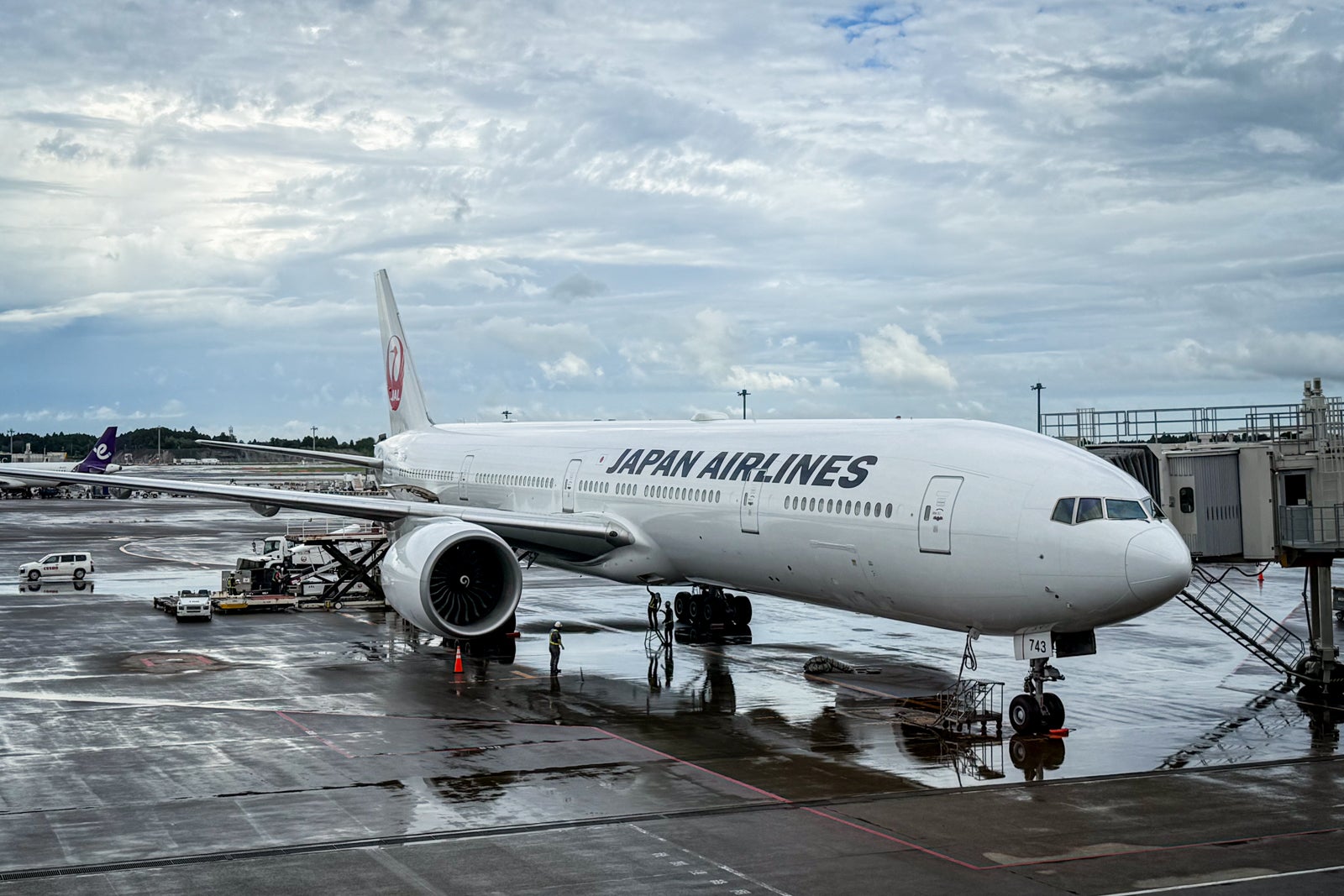 Japan Airlines 777-300ER at Narita International Airport.