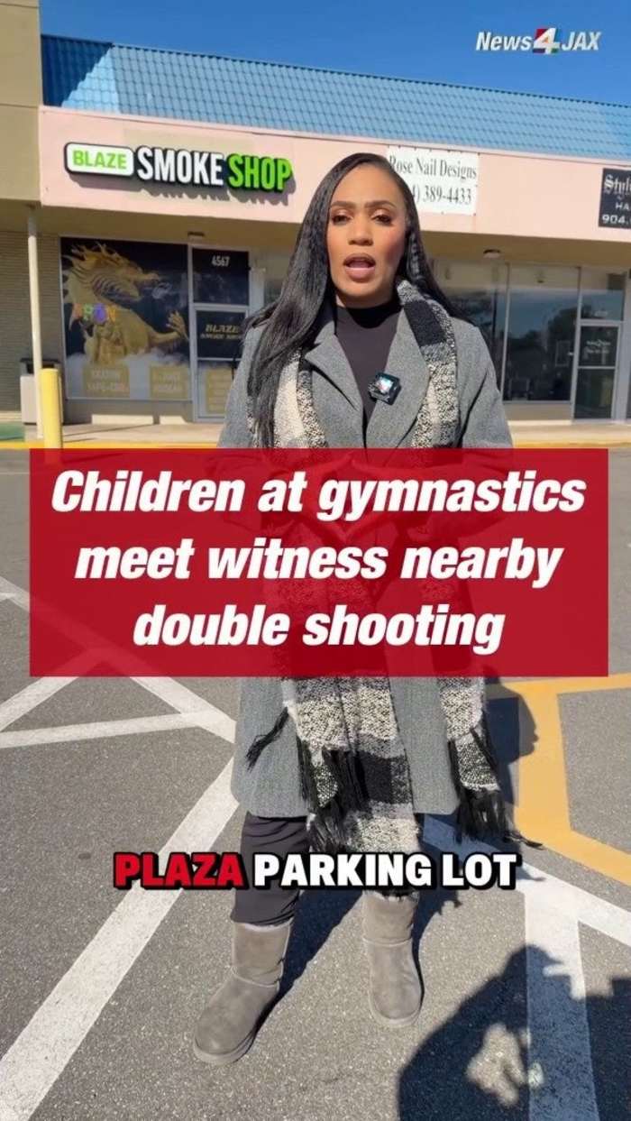 Children at gymnastics meet witness double shooting during violent robbery at nearby business