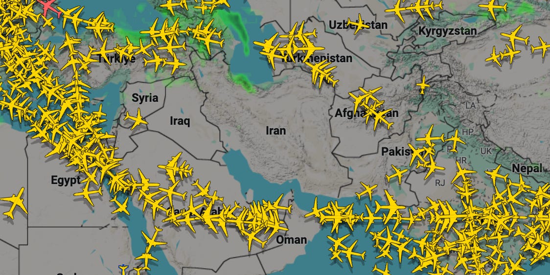 Strikes on Iran Upend Some of the World's Busiest Airspace