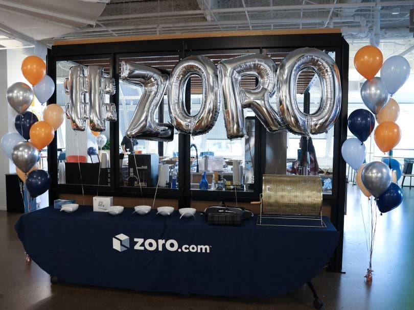 A balloon display spelling out “Zoro” set out in the office during the company’s “Built For Growth” celebration