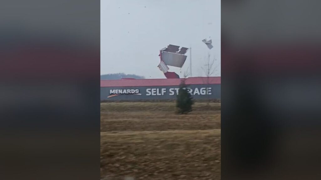 Possible tornado tears roof off business in Three Rivers