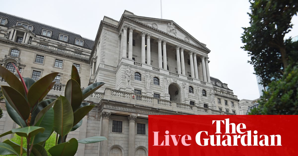 Bank of England expected to leave interest rates on hold as oil and gas prices surge; UK pay growth hits five-year low– business live | Business