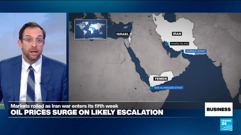Business - Oil rises, stocks fall as Iran war enters fifth week and further escalation looms