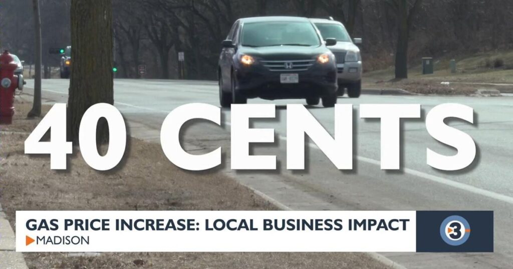 Rising gas prices impact Madison business as the war in the middle east continues | Video