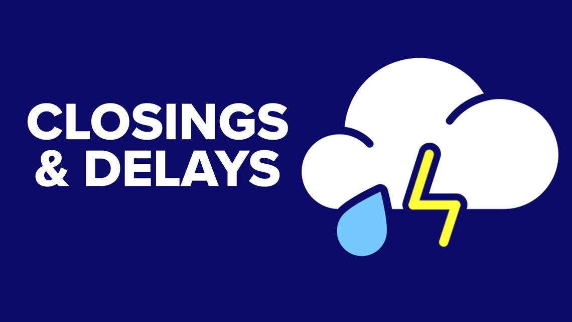 School and business closings and delays for Monday, March 16